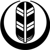 ご先祖より伝承の意匠を用いた一つ鷹の羽をデータ化させていただきました 月輪に変わり一つ鷹の羽